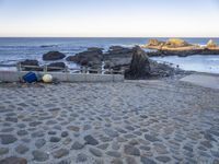 Dawn on the Horizon: European Beach Bathed in Sunlight