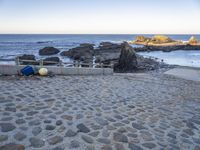 Dawn on the Horizon: European Beach Bathed in Sunlight