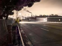 Dawn in California, USA: Sunlight on the Road