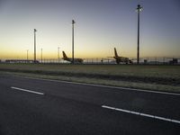 Dawn Landscape: Asphalt Road