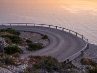 Dawn Landscape: Elevated Road in Mallorca, Spain