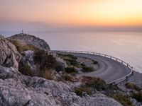 Dawn Landscape: Elevated Road in Mallorca, Spain