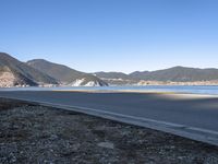 Dawn Landscape: Mountain Range Meets the Ocean