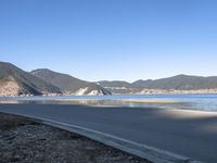 Dawn Landscape: Mountain Range Meets the Ocean