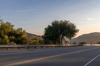 Dawn Landscape: Mountains and Trees