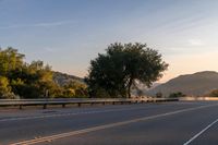 Dawn Landscape: Mountains and Trees