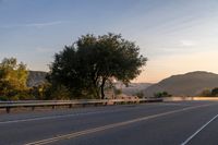 Dawn Landscape: Mountains and Trees