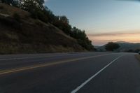 Dawn Landscape in Rural Area with Tree and Hill