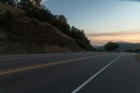 Dawn Landscape in Rural Area with Tree and Hill