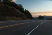 Dawn Landscape in Rural Area with Tree and Hill