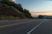 Dawn Landscape in Rural Area with Tree and Hill