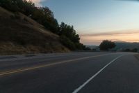 Dawn Landscape in Rural Area with Tree and Hill