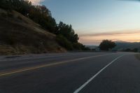 Dawn Landscape in Rural Area with Tree and Hill