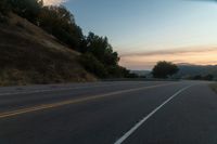 Dawn Landscape in Rural Area with Tree and Hill