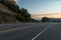 Dawn Landscape in Rural Area with Tree and Hill