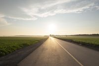 Dawn with Low Lying Clouds on a Road in Canada