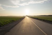 Dawn with Low Lying Clouds on a Road in Canada