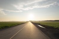 Dawn with Low Lying Clouds on a Road in Canada