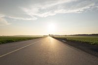 Dawn with Low Lying Clouds on a Road in Canada