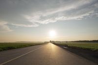 Dawn with Low Lying Clouds on a Road in Canada