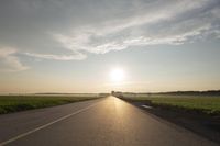 Dawn with Low Lying Clouds on a Road in Canada