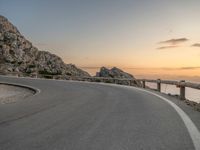 Dawn in Majorca, Spain: Road Curve Under Clouds