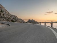 Dawn in Majorca, Spain: Road Curve Under Clouds