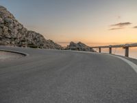 Dawn in Majorca, Spain: Road Curve Under Clouds