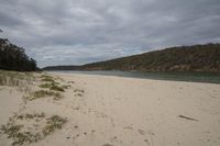 the sandy beach is empty, but there is nothing to see here in the water