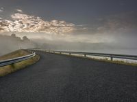 Dawn on a Rural Landscape: Barrier and Lake with Grey Sky