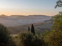 Dawn Overlooking the Beautiful Tuscany Landscape