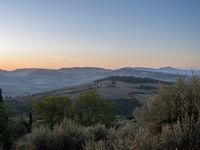 Dawn Overlooking the Beautiful Tuscany Landscape