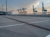 Dawn at the Pier in Barcelona, Spain