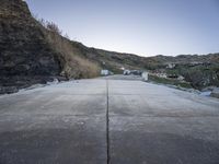 Dawn in Portugal: Road, Trees, and Ocean