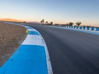 Dawn on the Race Track: Straight Asphalt Road in the USA