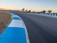 Dawn on the Race Track: Straight Asphalt Road in the USA