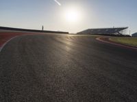 Dawn at the Race Track: Sunshine Illuminates the Grandstand