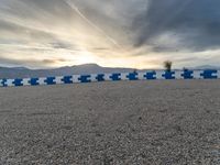 Dawn Race Track in the USA: Asphalt and Sun