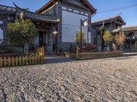 Dawn in a Residential Area: Clear Sky Overhead