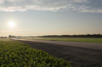 Dawn Road in Rural Landscape of Canada