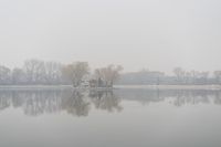 Dawn Scene in Beijing China: Fog Lake 002