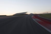 Dawn Over a Straight Road in the Landscape