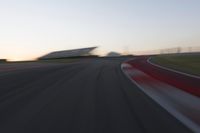 Dawn Over a Straight Road in the Landscape