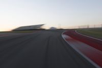 Dawn Over a Straight Road in the Landscape