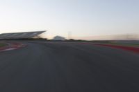 Dawn Over a Straight Road in the Landscape