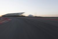 Dawn Over a Straight Road in the Landscape