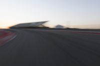 Dawn Over a Straight Road in the Landscape