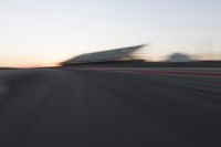 Dawn Over a Straight Road in the Landscape