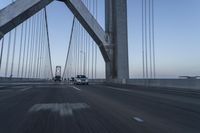 Dawn Suspension Bridge with Clear Sky