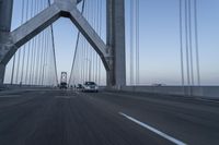 Dawn Suspension Bridge with Clear Sky